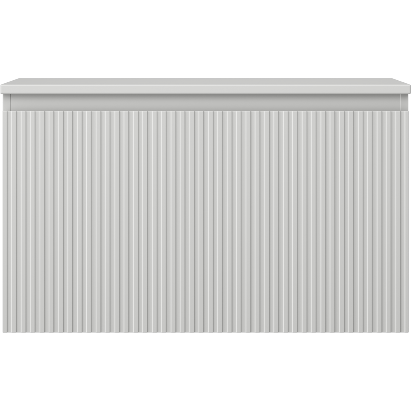 Mexen Rivel koupelnová skříňka pod umyvadlo 80 cm s deskou, 1 zásuvka, drážkovaná, šedá mat - 91A20-08047-1-BFC62