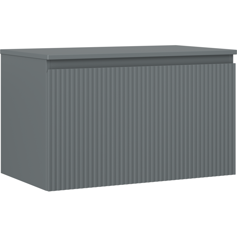 Mexen Rivel koupelnová skříňka pod umyvadlo 80 cm s deskou, 1 zásuvka, vroubkovaná, grafitová mat - 91A20-08047-1-BFC66