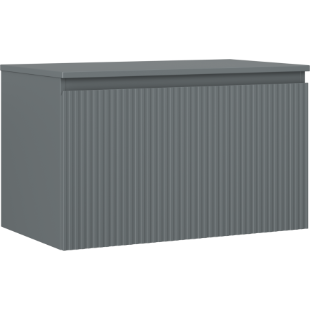 Mexen Rivel koupelnová skříňka pod umyvadlo 80 cm s deskou, 1 zásuvka, drážkovaná, grafit mat - 91A20-08047-1-BFC66