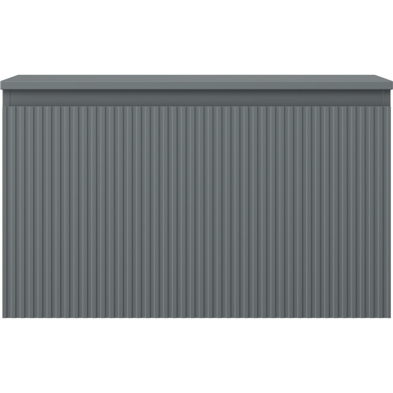 Mexen Rivel koupelnová skříňka pod umyvadlo 80 cm s deskou, 1 zásuvka, drážkovaná, grafit mat - 91A20-08047-1-BFC66