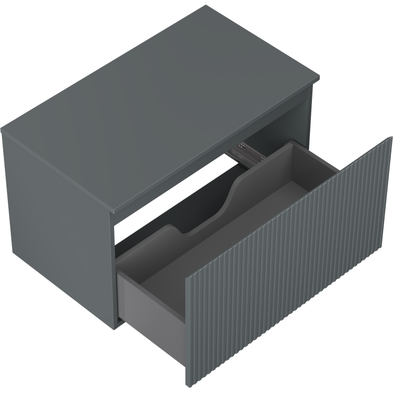 Mexen Rivel koupelnová skříňka pod umyvadlo 80 cm s deskou, 1 zásuvka, vroubkovaná, grafitová mat - 91A20-08047-1-BFC66