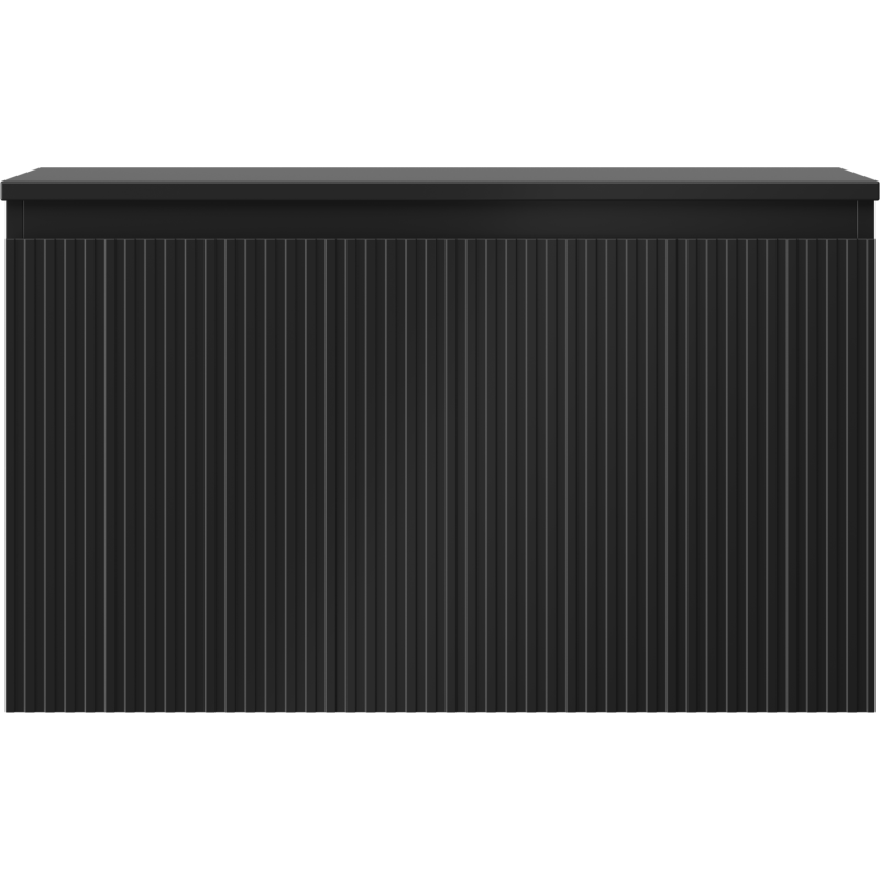 Mexen Rivel koupelnová skříňka pod umyvadlo 80 cm s deskou, 1 zásuvka, rýhovaná, černá mat - 91A20-08047-1-BFC71