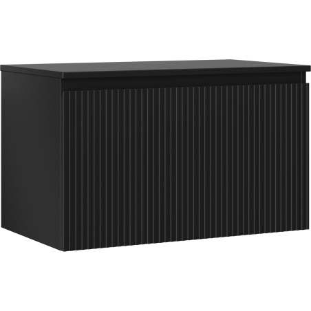 Mexen Rivel koupelnová skříňka pod umyvadlo 80 cm s deskou, 1 zásuvka, rýhovaná, černá mat - 91A20-08047-1-BFC71