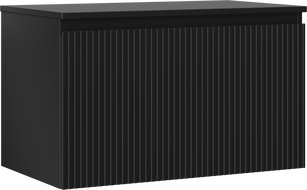 Mexen Rivel koupelnová skříňka pod umyvadlo 80 cm s deskou, 1 zásuvka, rýhovaná, černá mat - 91A20-08047-1-BFC71