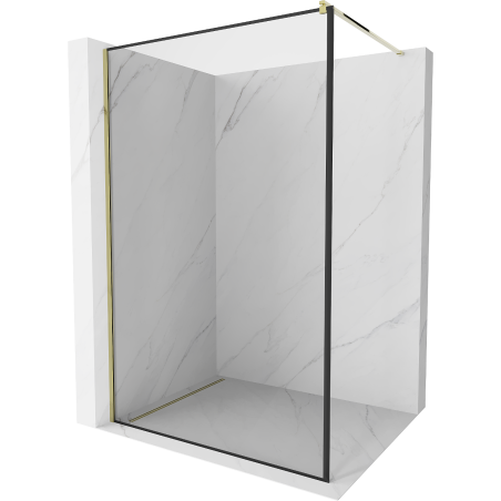 Mexen Kioto sprchová zástěna Walk-in 70 x 200 cm, černý rám 8 mm, zlatá - 800-070-101-50-70