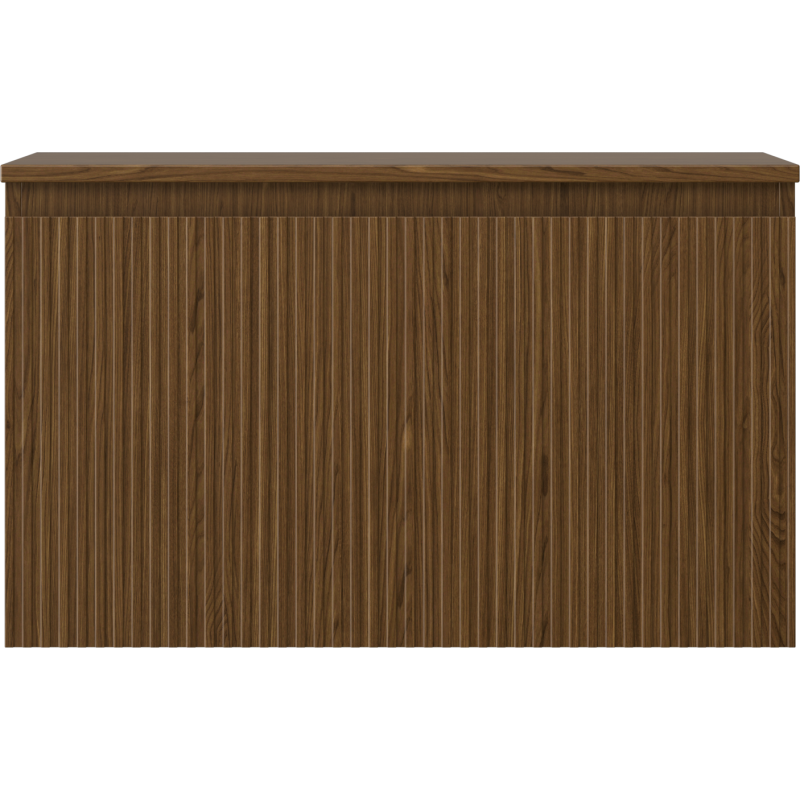 Mexen Rivel koupelnová skříňka pod umyvadlo 80 cm s deskou, 1 zásuvka, drážkovaná, ořech - 91A20-08047-1-BFC86