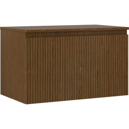 Mexen Rivel koupelnová skříňka pod umyvadlo 80 cm s deskou, 1 zásuvka, rýhovaná, ořech - 91A20-08047-1-BFC86