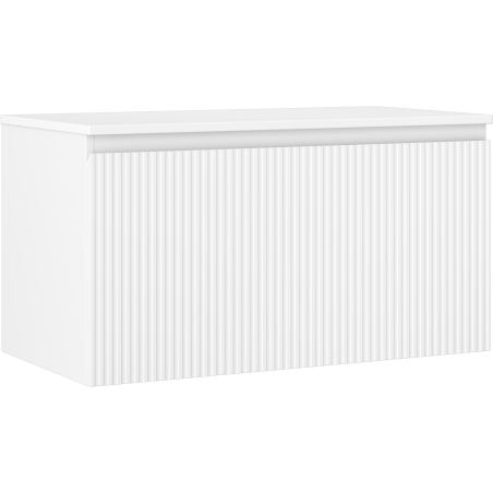 Mexen Rivel koupelnová skříňka pod umyvadlo 90 cm s deskou, 1 zásuvka, drážkovaná, bílá mat - 91A20-09047-1-BFC01