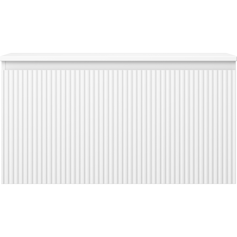 Mexen Rivel koupelnová skříňka pod umyvadlo 90 cm s deskou, 1 zásuvka, drážkovaná, bílá mat - 91A20-09047-1-BFC01