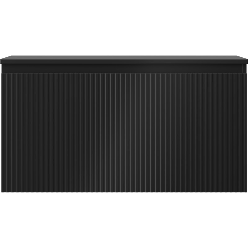 Mexen Rivel koupelnová skříňka pod umyvadlo 90 cm s deskou, 1 zásuvka, vroubkovaná, černá mat - 91A20-09047-1-BFC71