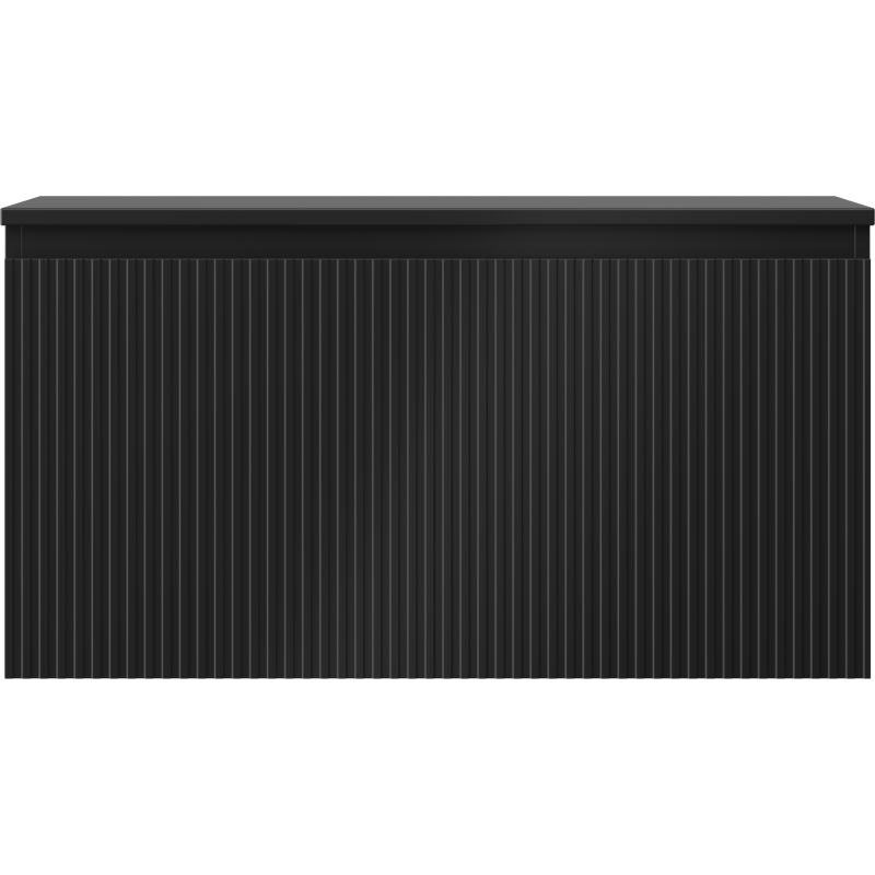 Mexen Rivel koupelnová skříňka pod umyvadlo 90 cm s pracovní deskou, 1 zásuvka, drážkovaná, černá mat - 91A20-09047-1-BFC71