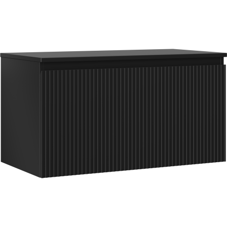 Mexen Rivel koupelnová skříňka pod umyvadlo 90 cm s pracovní deskou, 1 zásuvka, drážkovaná, černá mat - 91A20-09047-1-BFC71