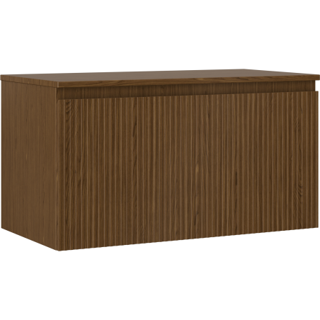 Mexen Rivel koupelnová skříňka pod umyvadlo 90 cm s deskou, 1 zásuvka, drážkovaná, ořech - 91A20-09047-1-BFC86