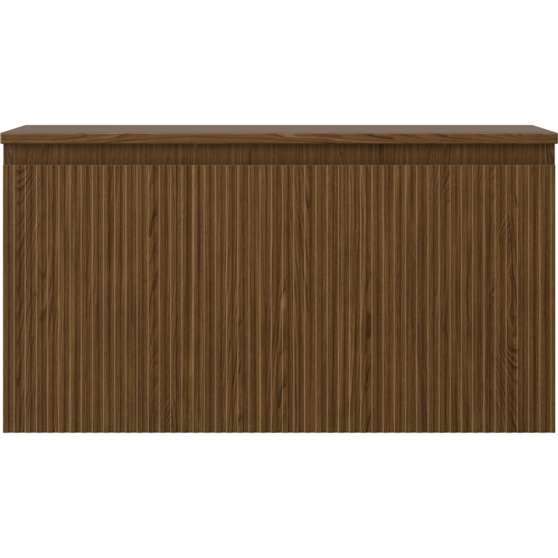 Mexen Rivel koupelnová skříňka pod umyvadlo 90 cm s deskou, 1 zásuvka, drážkovaná, ořech - 91A20-09047-1-BFC86