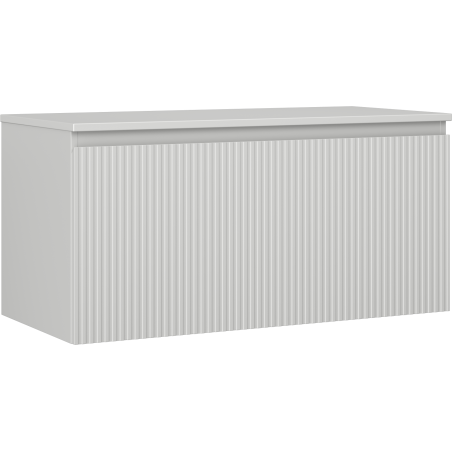 Mexen Rivel koupelnová skříňka pod umyvadlo 100 cm s deskou, 1 zásuvka, drážkovaná, šedá mat - 91A20-10047-1-BFC62
