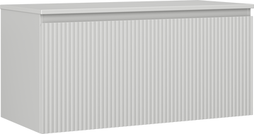Mexen Rivel koupelnová skříňka pod umyvadlo 100 cm s deskou, 1 zásuvka, drážkovaná, šedá mat - 91A20-10047-1-BFC62