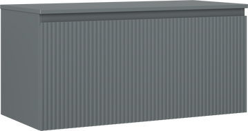 Mexen Rivel koupelnová skříňka pod umyvadlo 100 cm s pracovní deskou, 1 zásuvka, drážkovaná, grafit mat