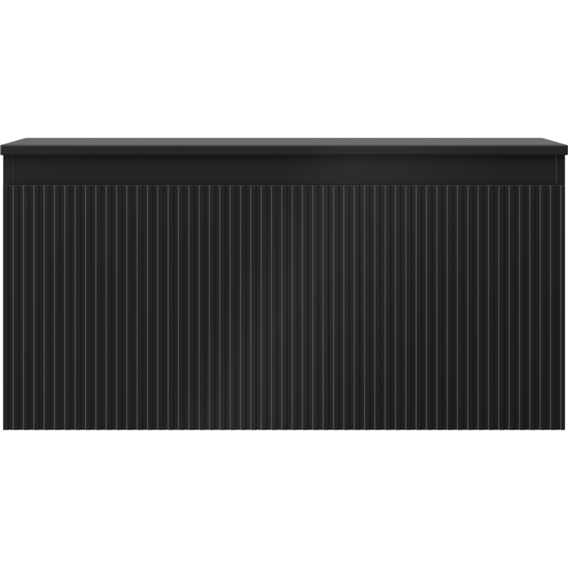 Mexen Rivel koupelnová skříňka pod umyvadlo 100 cm s deskou, 1 zásuvka, rýhovaná, černá mat - 91A20-10047-1-BFC71