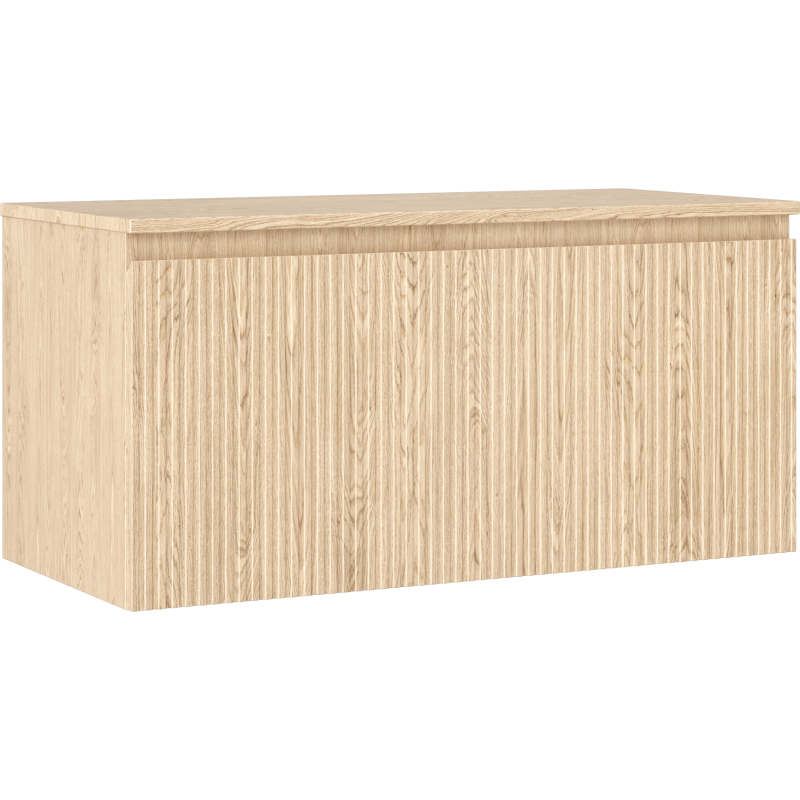 Mexen Rivel koupelnová skříňka pod umyvadlo 100 cm s deskou, 1 zásuvka, drážkovaná, dub - 91A20-10047-1-BFC81