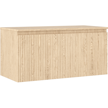 Mexen Rivel koupelnová skříňka pod umyvadlo 100 cm s deskou, 1 zásuvka, drážkovaná, dub - 91A20-10047-1-BFC81