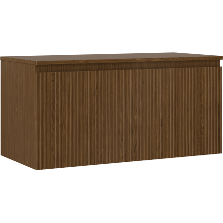 Mexen Rivel koupelnová skříňka pod umyvadlo 100 cm s deskou, 1 zásuvka, drážkovaná, ořech - 91A20-10047-1-BFC86