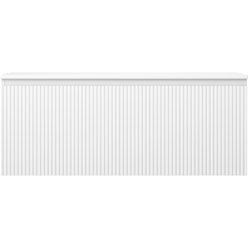 Mexen Rivel koupelnová skříňka pod umyvadlo 120 cm s deskou, 1 zásuvka, rýhovaná, bílá matná - 91A20-12047-1-BFC01