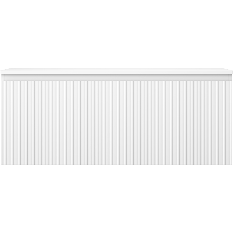 Mexen Rivel koupelnová skříňka pod umyvadlo 120 cm s deskou, 1 zásuvka, vroubkovaná, bílá mat - 91A20-12047-1-BFC01