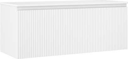 Mexen Rivel koupelnová skříňka pod umyvadlo 120 cm s deskou, 1 zásuvka, rýhovaná, bílá matná - 91A20-12047-1-BFC01