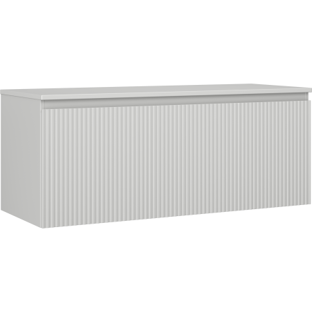 Mexen Rivel koupelnová skříňka pod umyvadlo 120 cm s deskou, 1 zásuvka, drážkovaná, šedá mat - 91A20-12047-1-BFC62