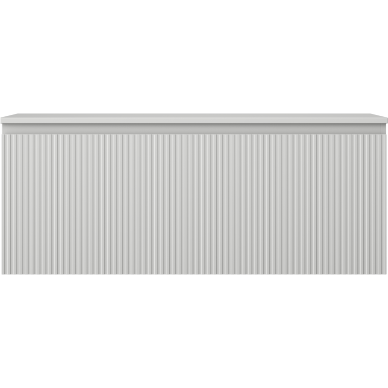 Mexen Rivel koupelnová skříňka pod umyvadlo 120 cm s deskou, 1 zásuvka, drážkovaná, šedá mat - 91A20-12047-1-BFC62