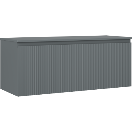 Mexen Rivel koupelnová skříňka pod umyvadlo 120 cm s deskou, 1 zásuvka, drážkovaná, antracit mat - 91A20-12047-1-BFC66