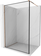 Mexen Kioto sprchová stěna Walk-in 120 x 200 cm, černý rám 8 mm, růžové zlato - 800-120-101-60-70