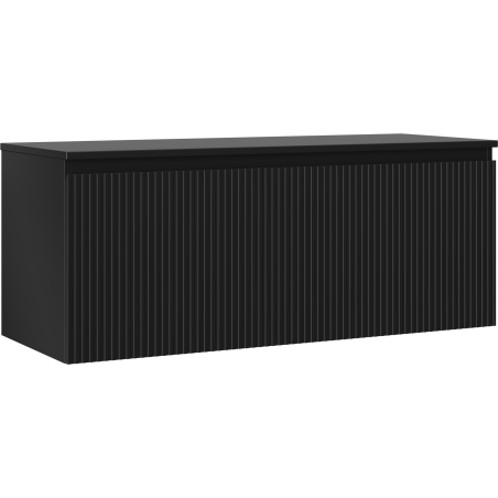 Mexen Rivel koupelnová skříňka pod umyvadlo 120 cm s deskou, 1 zásuvka, rýhovaná, černý mat - 91A20-12047-1-BFC71