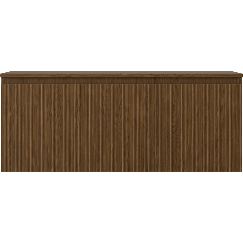 Mexen Rivel koupelnová skříňka pod umyvadlo 120 cm s deskou, 1 zásuvka, drážkovaná, ořech - 91A20-12047-1-BFC86