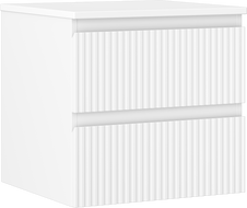 Mexen Rivel koupelnová skříňka pod umyvadlo 50 cm s deskou, 2 zásuvky, rýhovaná, matná bílá - 91A20-05047-2-BFFC01
