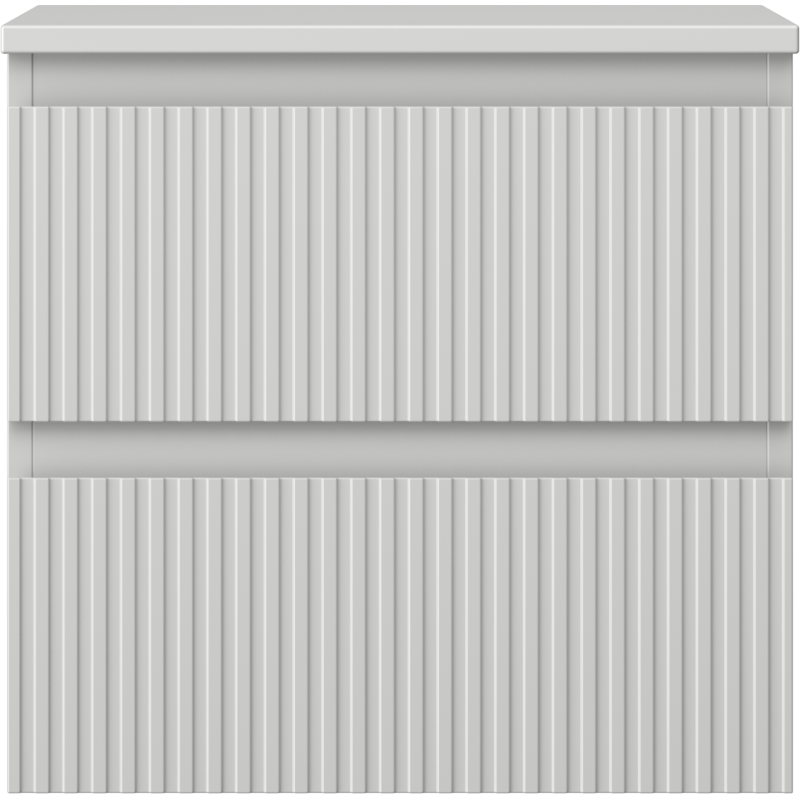 Mexen Rivel koupelnová skříňka pod umyvadlo 50 cm s deskou, 2 zásuvky, rýhovaná, šedá mat - 91A20-05047-2-BFFC62