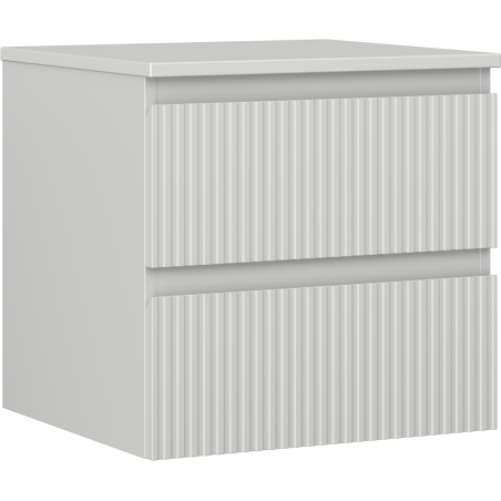 Mexen Rivel koupelnová skříňka pod umyvadlo 50 cm s deskou, 2 zásuvky, rýhovaná, šedá mat - 91A20-05047-2-BFFC62