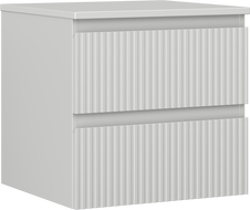 Mexen Rivel koupelnová skříňka pod umyvadlo 50 cm s deskou, 2 zásuvky, drážkovaná, šedá matná - 91A20-05047-2-BFFC62