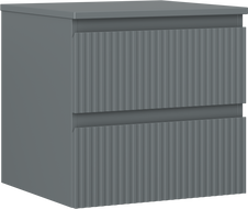 Mexen Rivel koupelnová skříňka pod umyvadlo 50 cm s deskou, 2 zásuvky, drážkovaná, grafit mat - 91A20-05047-2-BFFC66