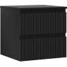 Mexen Rivel koupelnová skříňka pod umyvadlo 50 cm s deskou, 2 zásuvky, drážkovaná, černá mat - 91A20-05047-2-BFFC71