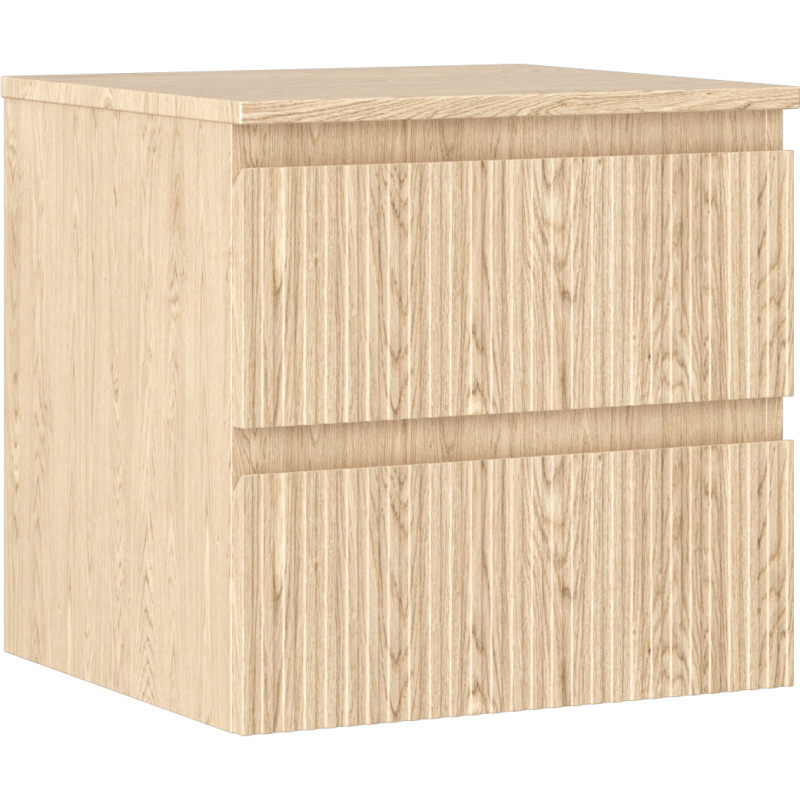 Mexen Rivel koupelnová skříňka pod umyvadlo 50 cm s deskou, 2 zásuvky, vroubkovaná, dub - 91A20-05047-2-BFFC81