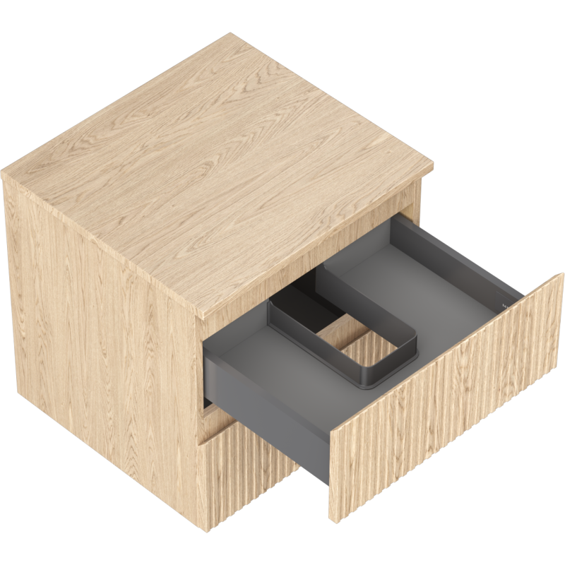 Mexen Rivel koupelnová skříňka pod umyvadlo 50 cm s deskou, 2 zásuvky, vroubkovaná, dub - 91A20-05047-2-BFFC81