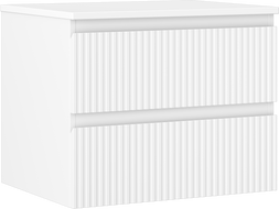 Mexen Rivel koupelnová skříňka pod umyvadlo 60 cm s deskou, 2 zásuvky, drážkovaná, bílá mat - 91A20-06047-2-BFFC01