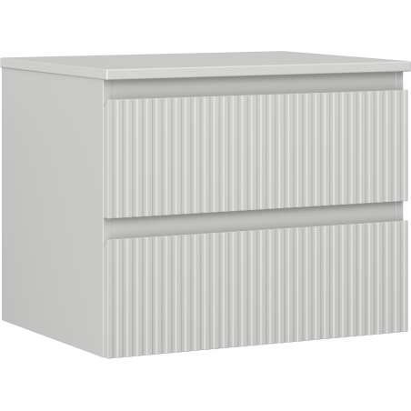 Mexen Rivel koupelnová skříňka pod umyvadlo 60 cm s deskou, 2 zásuvky, drážkovaná, šedá mat - 91A20-06047-2-BFFC62