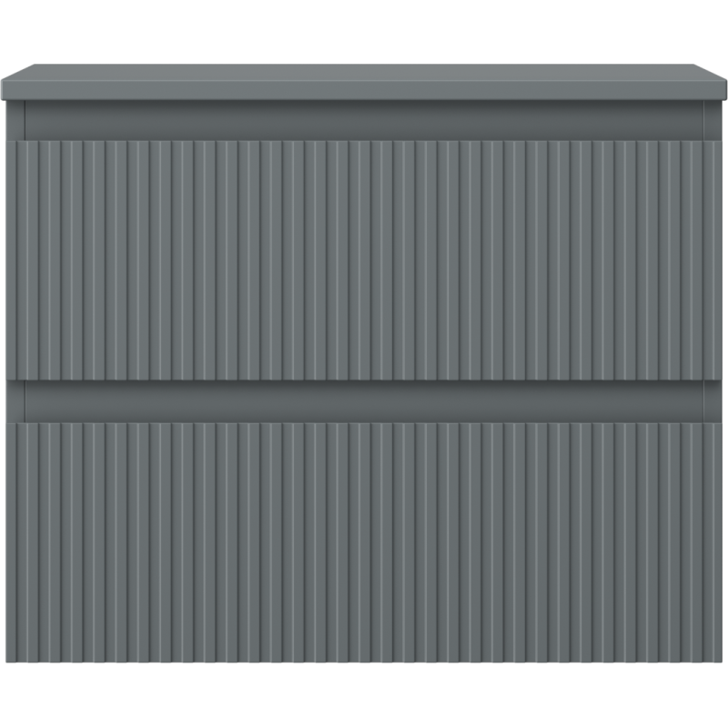 Mexen Rivel koupelnová skříňka pod umyvadlo 60 cm s deskou, 2 zásuvky, drážkovaná, grafit mat - 91A20-06047-2-BFFC66