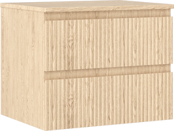 Mexen Rivel koupelnová skříňka pod umyvadlo 60 cm s deskou, 2 zásuvky, drážkovaná, dub - 91A20-06047-2-BFFC81