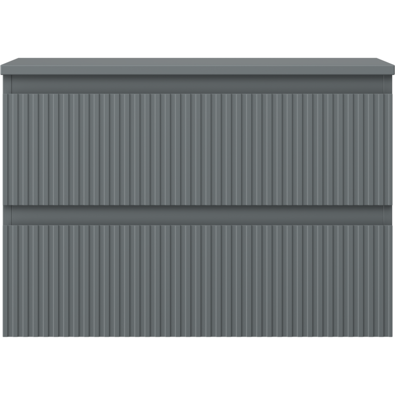 Mexen Rivel koupelnová skříňka pod umyvadlo 70 cm s deskou, 2 zásuvky, drážkovaná, grafit mat - 91A20-07047-2-BFFC66