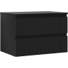 Mexen Rivel koupelnová skříňka pod umyvadlo 70 cm s deskou, 2 zásuvky, rýhovaná, černá mat - 91A20-07047-2-BFFC71