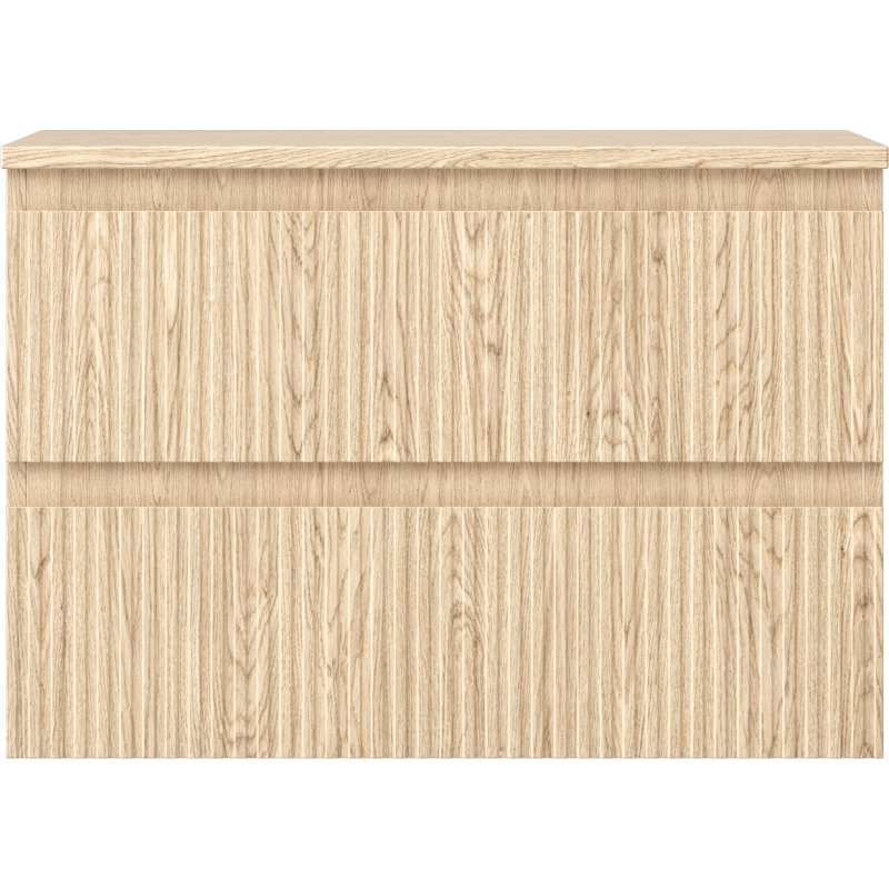 Mexen Rivel koupelnová skříňka pod umyvadlo 70 cm s deskou, 2 zásuvky, rýhovaná, dub - 91A20-07047-2-BFFC81