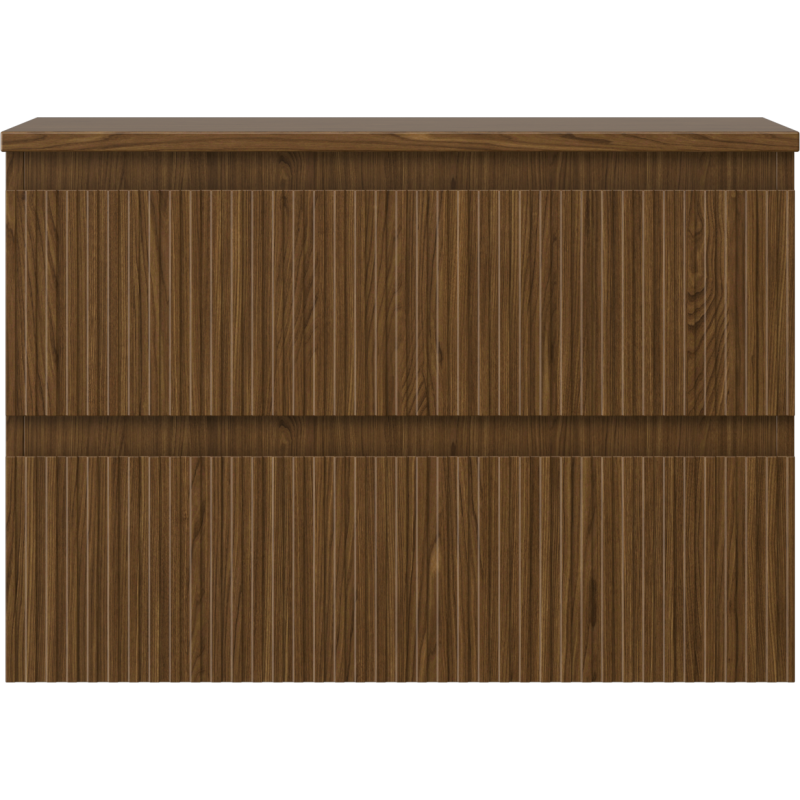 Mexen Rivel koupelnová skříňka pod umyvadlo 70 cm s deskou, 2 zásuvky, drážkovaná, ořech - 91A20-07047-2-BFFC86